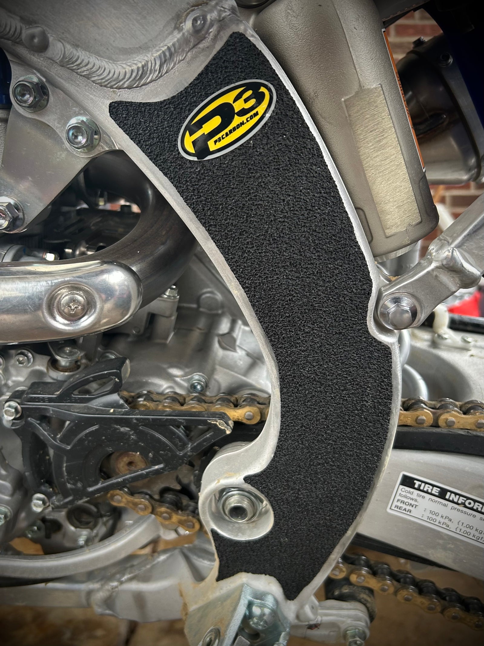 P3 Carbon SX-GRIP Guard Frame Protectors Yamaha YZ250F(X) 2019 - 2027 | YZ450F(X) 2018 - 2027 - Image 2