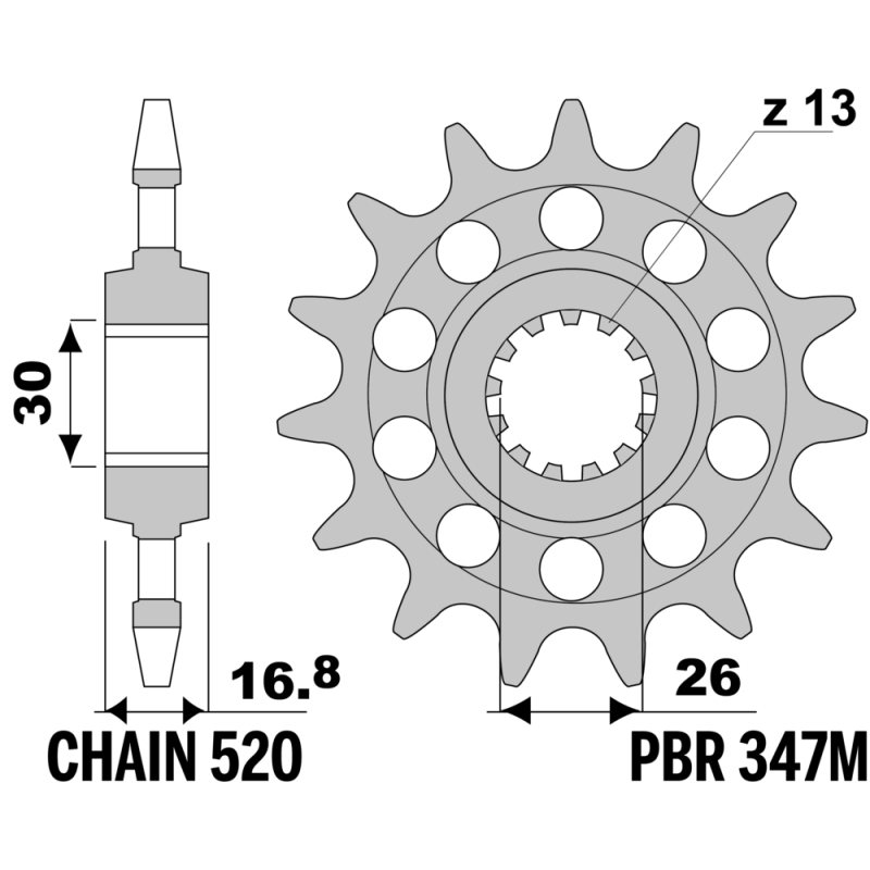 F-0347M PBR Front Sprocket — Honda