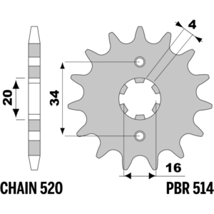 F-0514-12 PBR Front Sprocket — Kawasaki