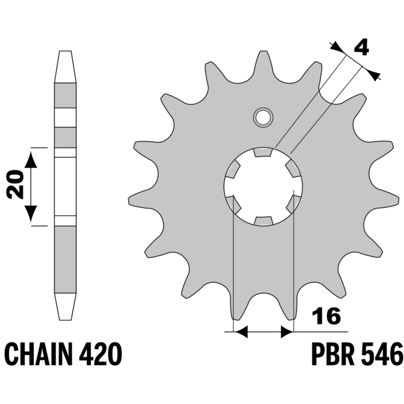 F-0546 PBR Front Sprocket — Yamaha