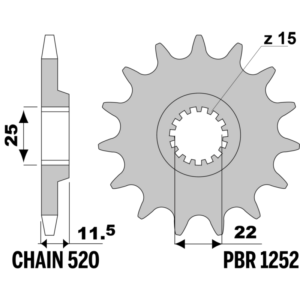 F-1252 PBR Front Sprocket — CF Moto / Husqvarna / KTM / Kove