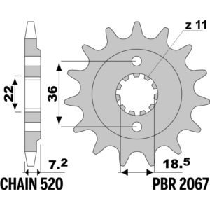 F-2067 PBR Front Sprocket — Honda