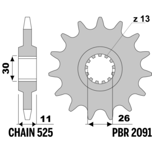 F-2091 PBR Front Sprocket — Yamaha