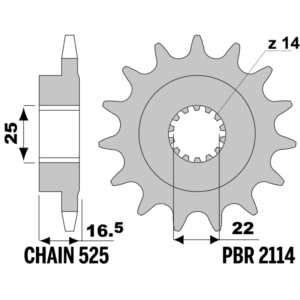 F-2114 PBR Front Sprocket — Ducati
