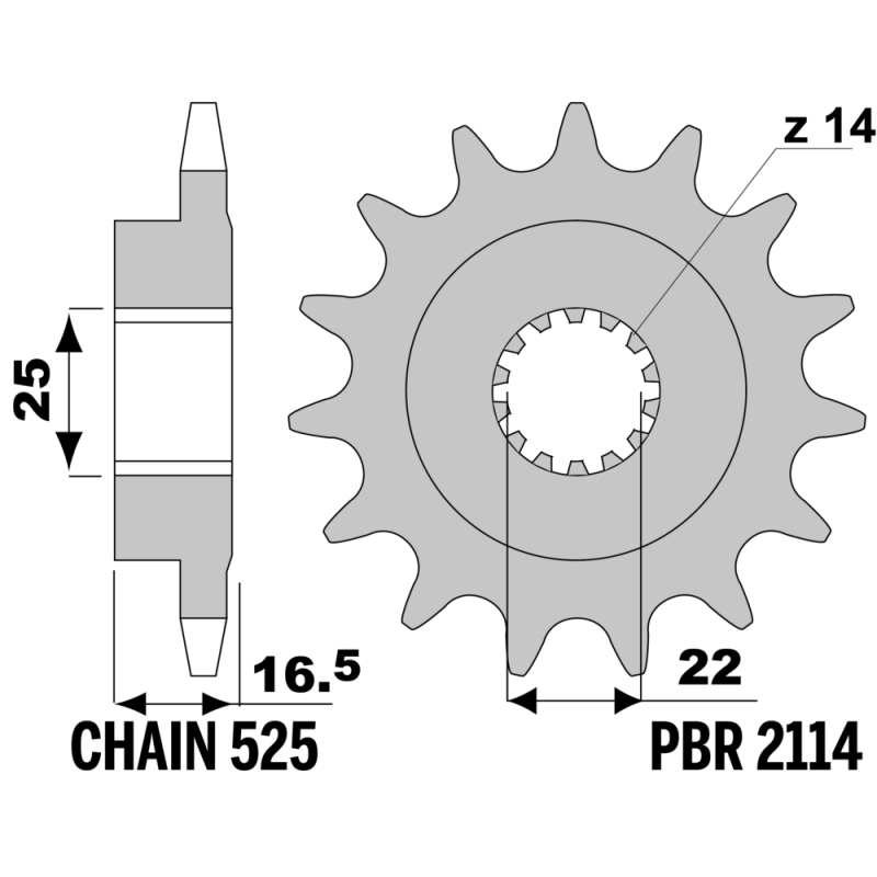 F-2114 PBR Front Sprocket — Ducati