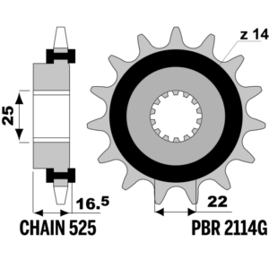 F-2114G PBR Front Rubber Damper Sprocket — Ducati
