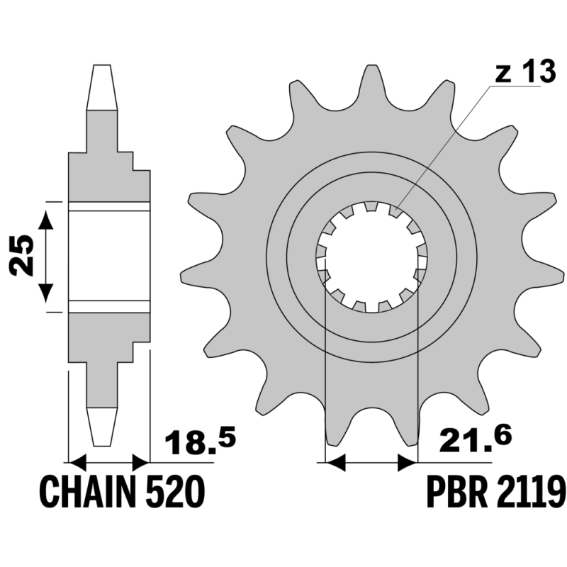 F-2119 PBR Front Sprocket — Kawasaki
