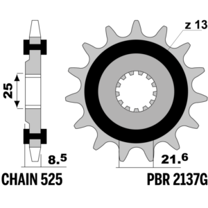 F-2137G PBR Front Rubber Damper Sprocket — Kawasaki