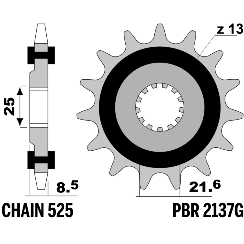 F-2137G PBR Front Rubber Damper Sprocket — Kawasaki