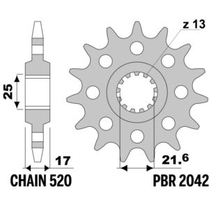 F-2142 PBR Front Sprocket — Yamaha