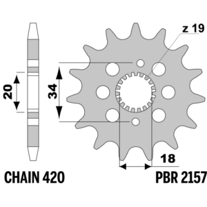 F-2157 PBR Front Sprocket-CRF150R/RB — Honda