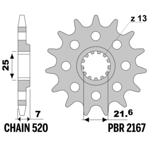 F-2167 PBR Front Sprocket — Kawasaki / Suzuki / Triumph