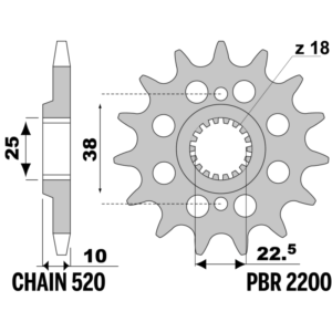 F-2200 PBR Front Sprocket — BMW / Husqvarna