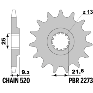F-2273 PBR Front Sprocket — Kawasaki