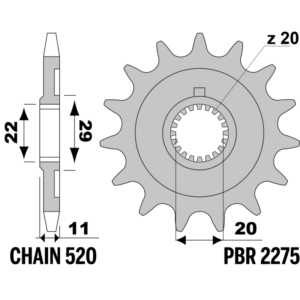 F-2275 PBR Front Sprocket — Sherco