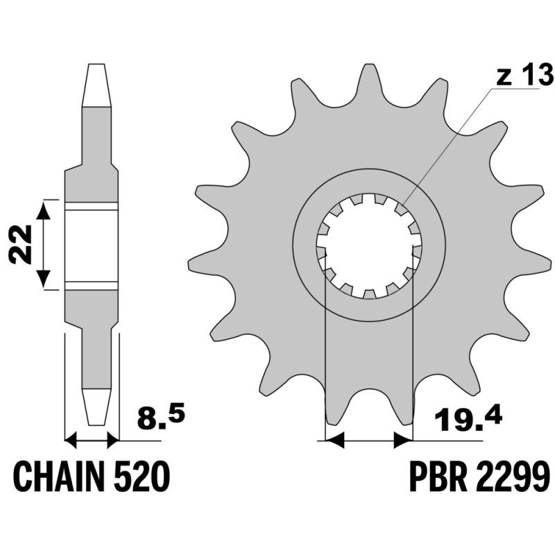 F-2299 PBR Front Sprocket — Suzuki