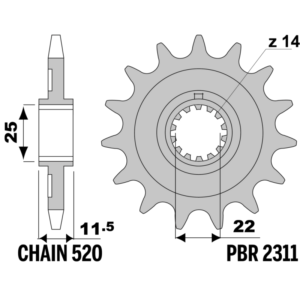 F-2311 PBR Front Sprocket — Sherco