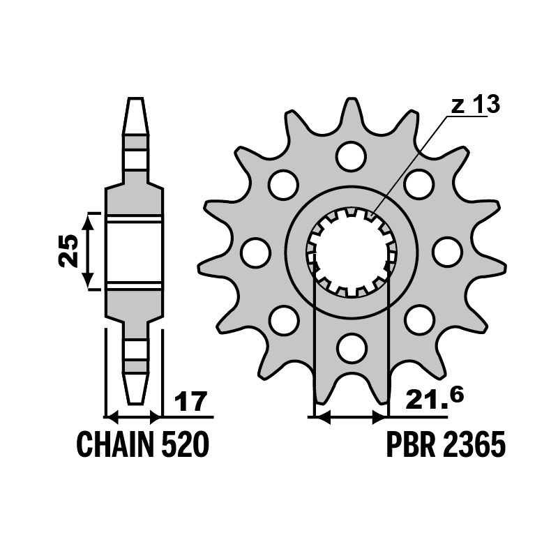 F-2365 PBR Front Sprocket — Honda / Voge