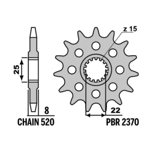 F-2370 PBR Front Sprocket — Triumph