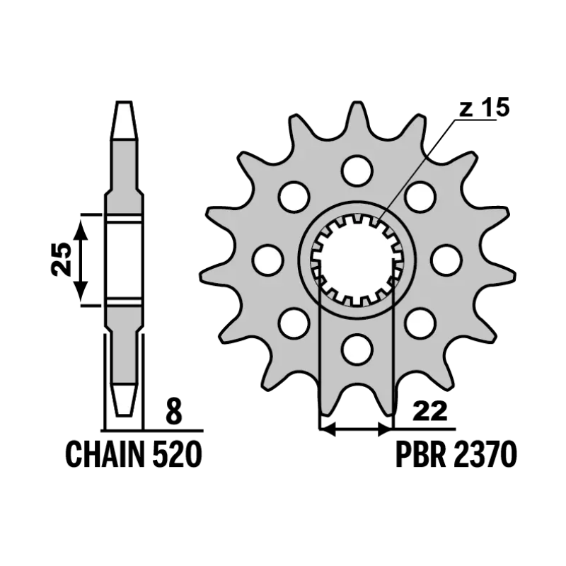 F-2370 PBR Front Sprocket — Triumph