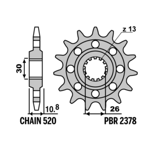 F-2378 PBR Front Sprocket — Yamaha
