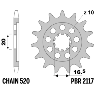F-2117 PBR Front Sprocket — Kawasaki / Suzuki