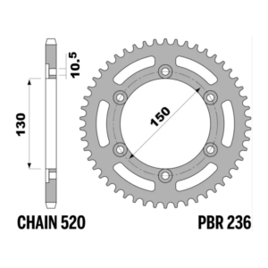 R-0236 PBR Steel Rear Sprocket — Yamaha