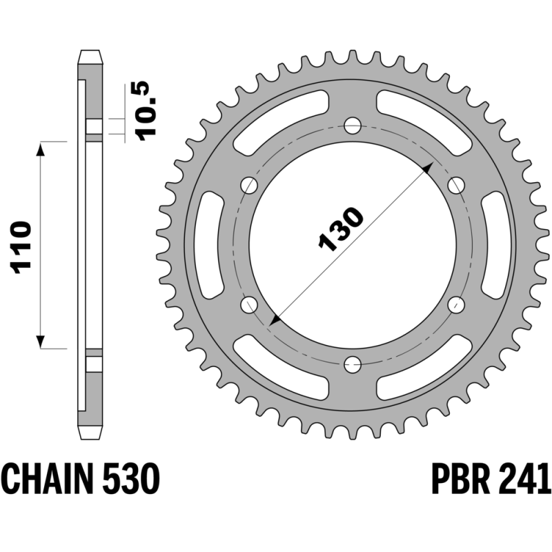 R-0241 PBR Steel Rear Sprocket — Suzuki / Yamaha