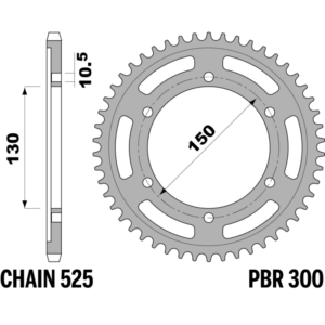 R-0300 PBR Steel Rear Sprocket — Honda / Yamaha