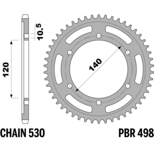 R-0498 PBR Steel Rear Sprocket — Suzuki