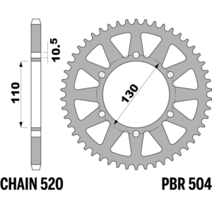 R-0504 PBR Steel Rear Sprocket — Kawasaki / Yamaha