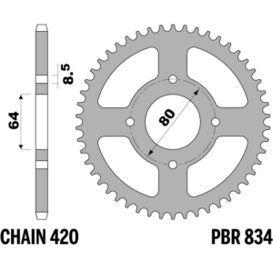 R-0834 PBR Steel Rear Sprocket — Yamaha