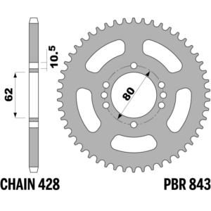 R-0843 PBR Steel Rear Sprocket — Yamaha