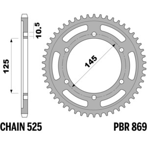 R-0869 PBR Steel Rear Sprocket — Yamaha