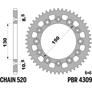 R-4309 PBR Steel Rear Sprocket — Yamaha