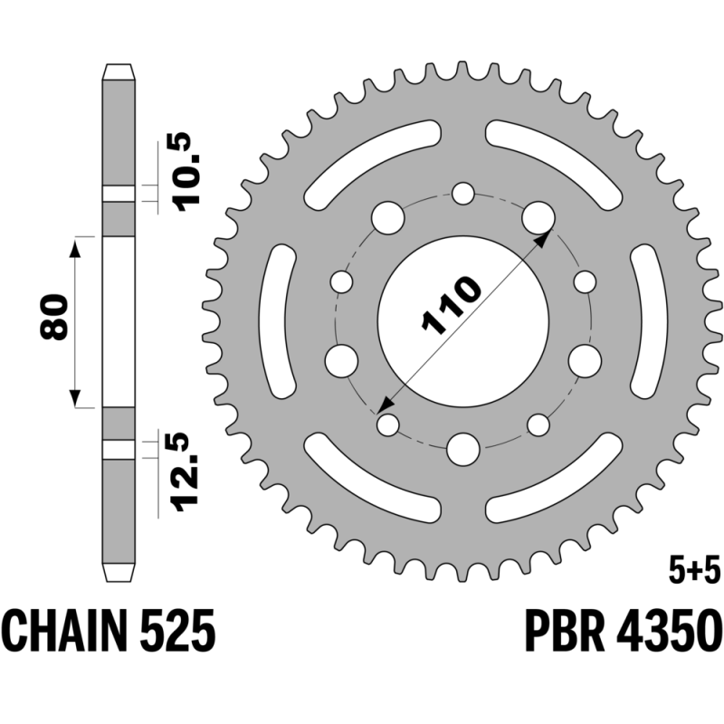 R-4350 PBR Steel Rear Sprocket — Honda
