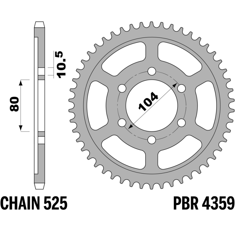 R-4359TEMP PBR Steel Rear Sprocket — Kawasaki