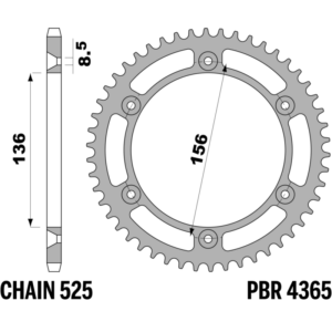R-4365 PBR Steel Rear Sprocket — Suzuki