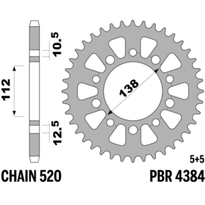 R-4384 PBR Steel Rear Sprocket — Honda