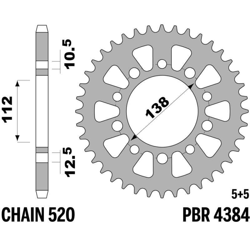 R-4384 PBR Steel Rear Sprocket — Honda