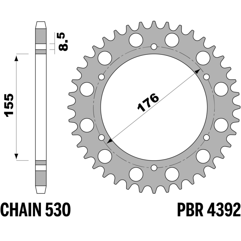 R-4392 PBR Steel Rear Sprocket — Triumph