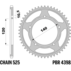 R-4398 PBR Steel Rear Sprocket — Suzuki