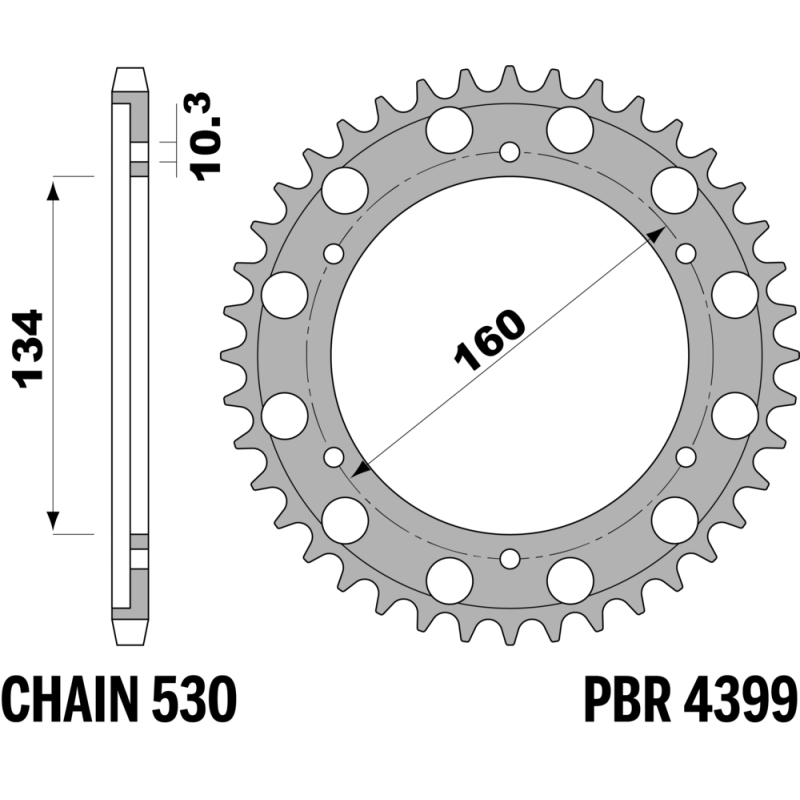 R-4399 PBR Steel Rear Sprocket — Honda