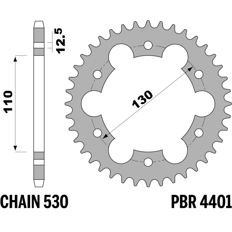 R-4401 PBR Steel Rear Sprocket — Can-Am