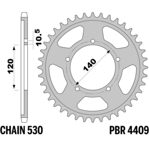 R-4409 PBR Steel Rear Sprocket — Suzuki / Triumph
