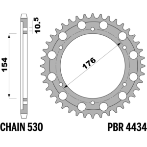 R-4434 PBR Steel Rear Sprocket — Honda