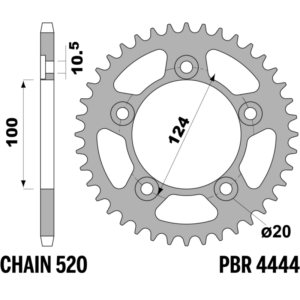 R-4444 PBR Rear Sprocket — Ducati
