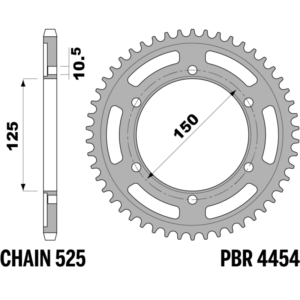 R-4454-42TEMP PBR Tempered Steel Rear Sprocket — KTM