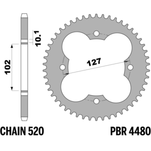 R-4480 PBR Steel Rear Sprocket — Polaris