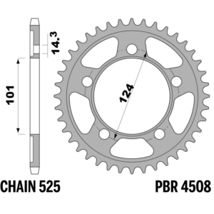 R-4508 PBR Steel Rear Sprocket — KTM